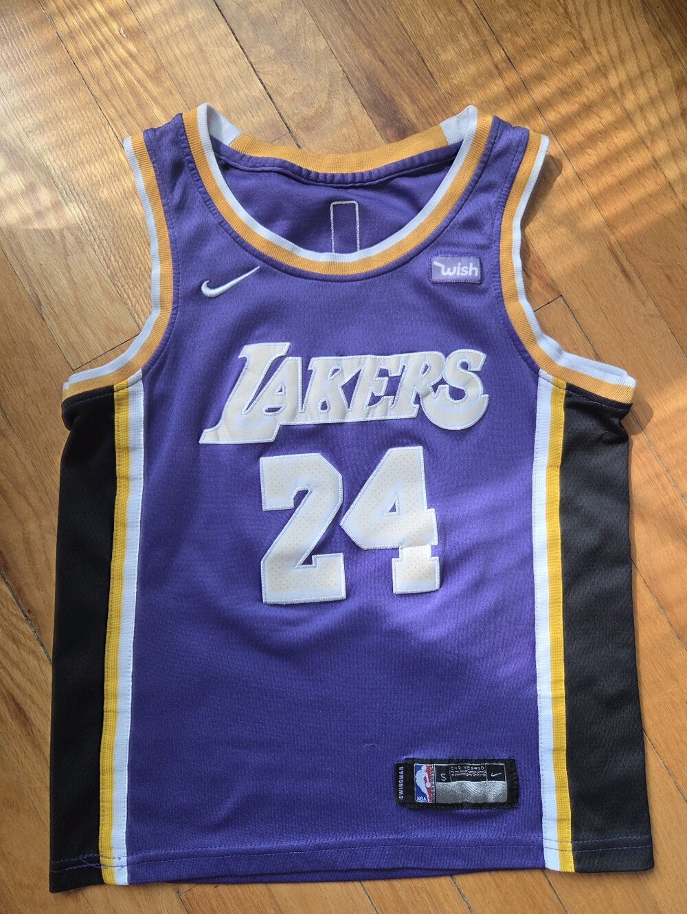 Nike Kobe Bryant #24 Los Angeles Lakers Purple Wish NBA Jersey Boys Youth Small